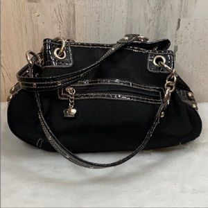 Kathy Van Zeeland Black silver studded Patent Leather Bag